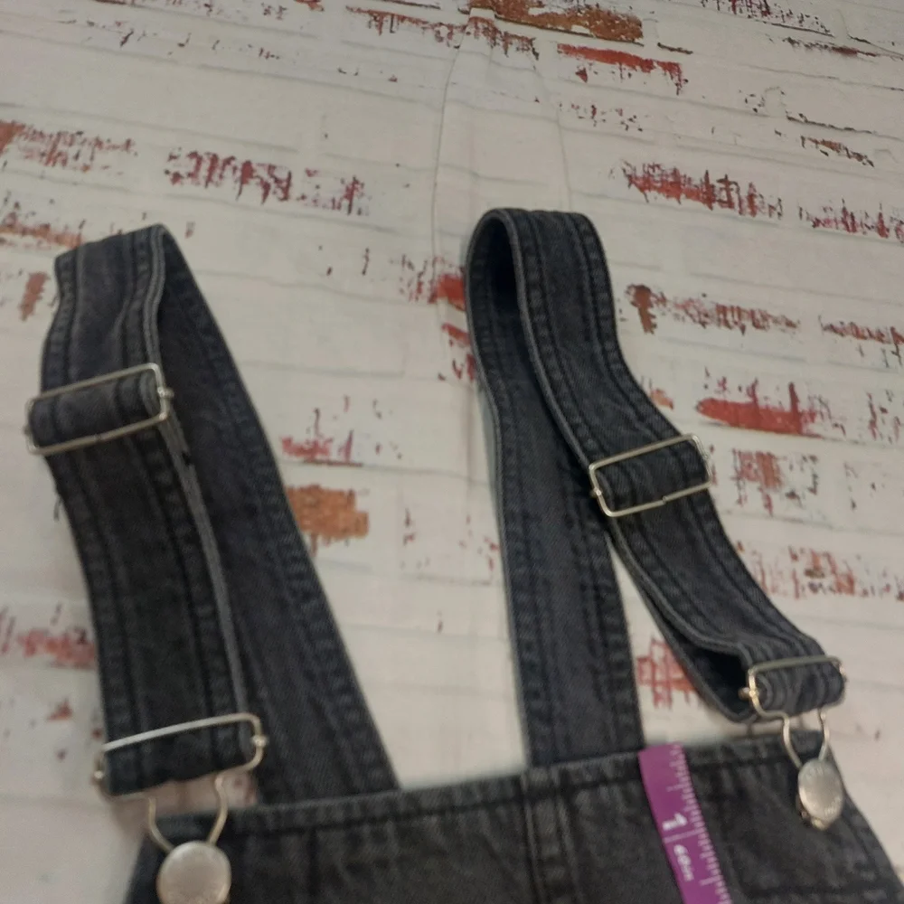 Free People black overall deniem mini skirt - Picture 8 of 11